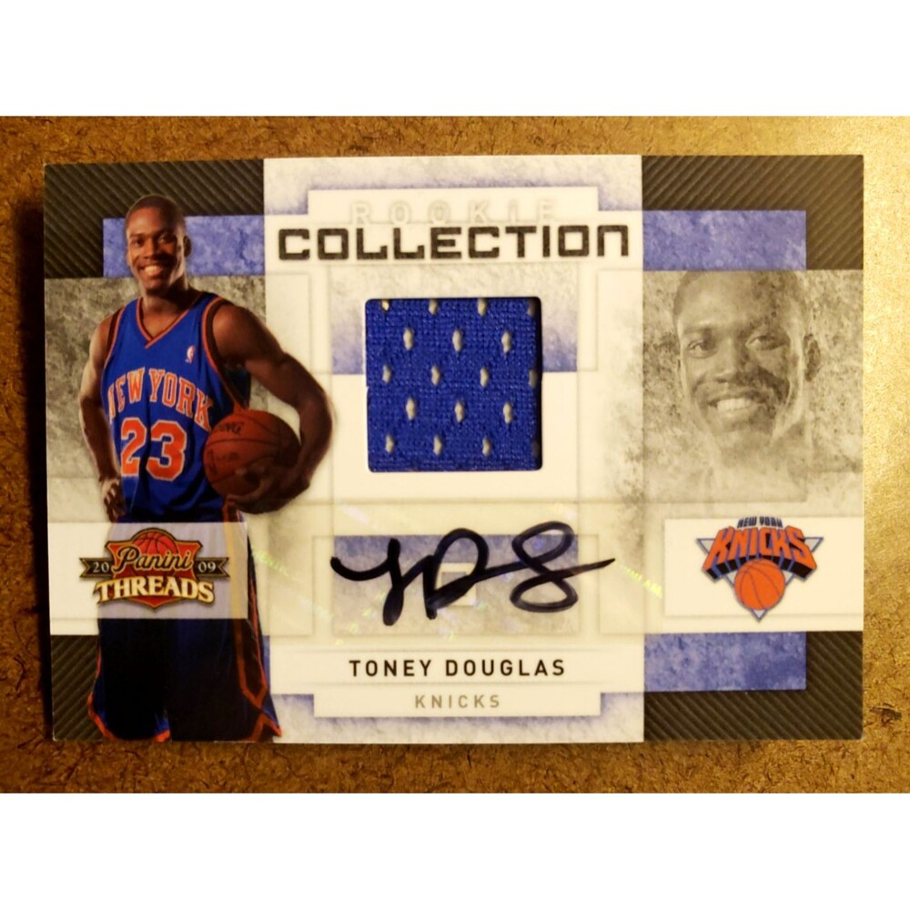 2009-10 Panini Threads Materials TONEY DOUGLAS NBA Card #27 Rookie RC AUTO 07/50
